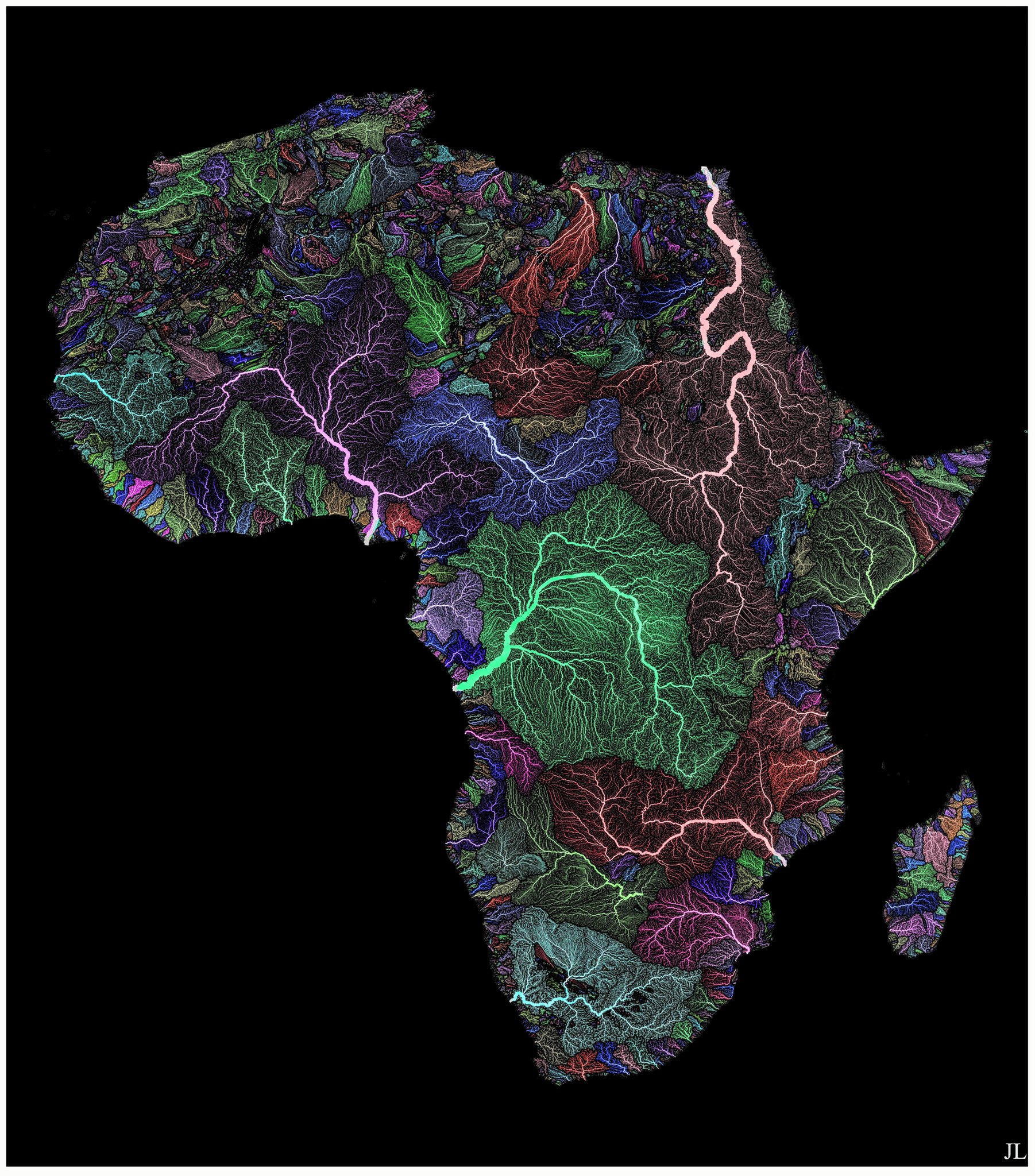 Map of Africa designed by Juan Luis Torres