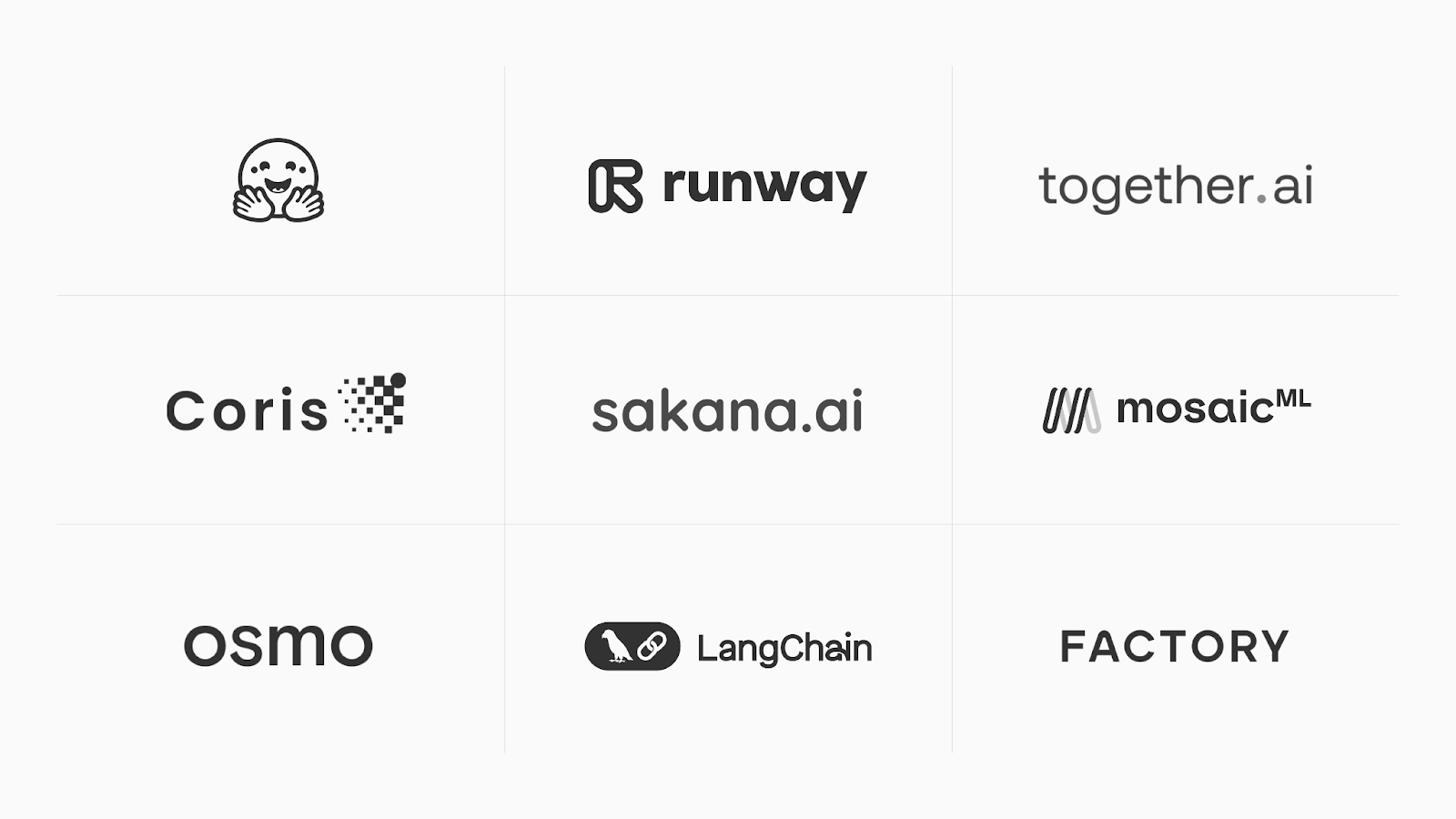 A selection of Lux’s AI portfolio companies.