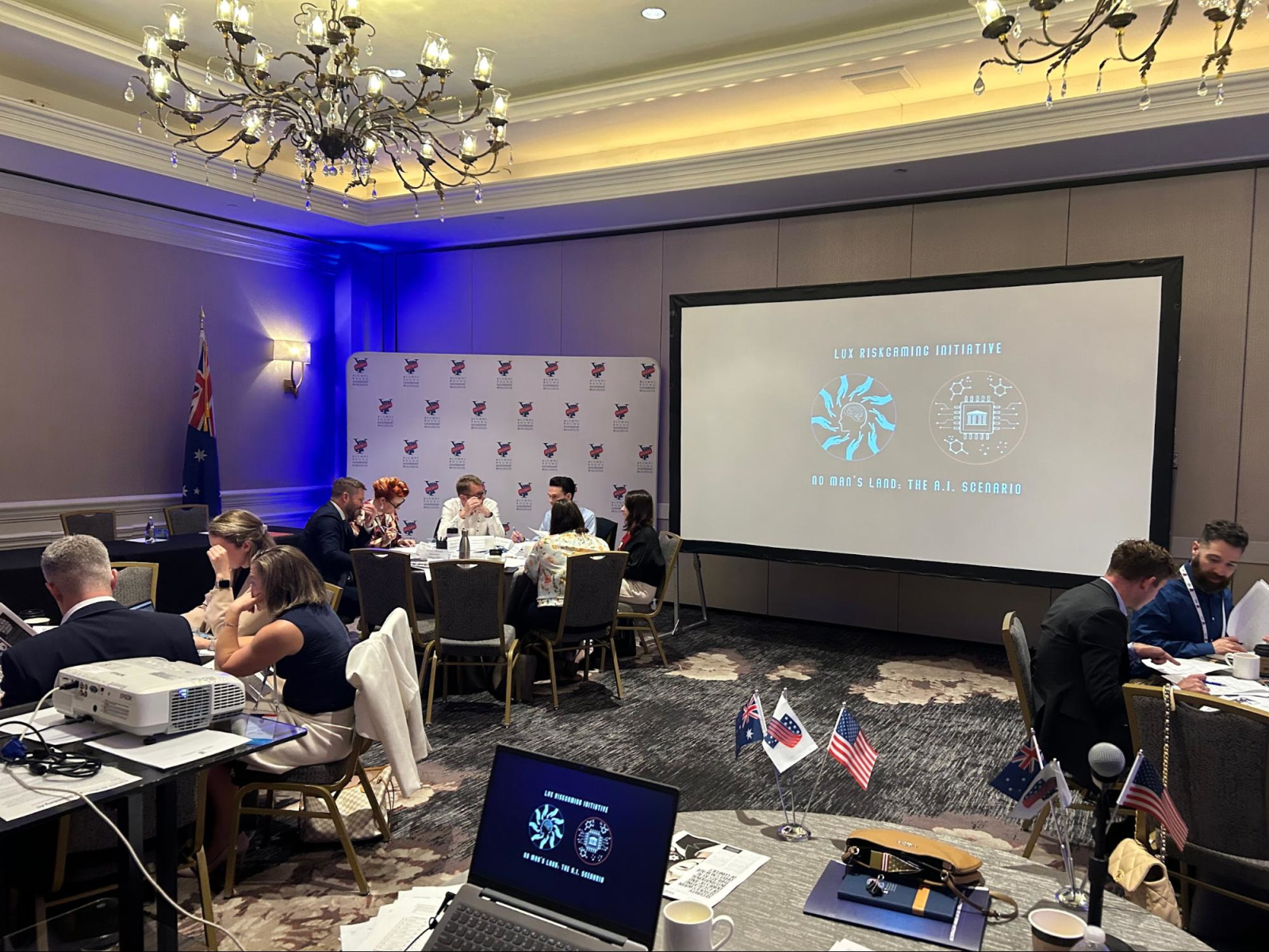 Ian hosted a delegation of Riskgaming players as part of the Australian American Leadership Dialogue. Photo by Ian Curtiss.