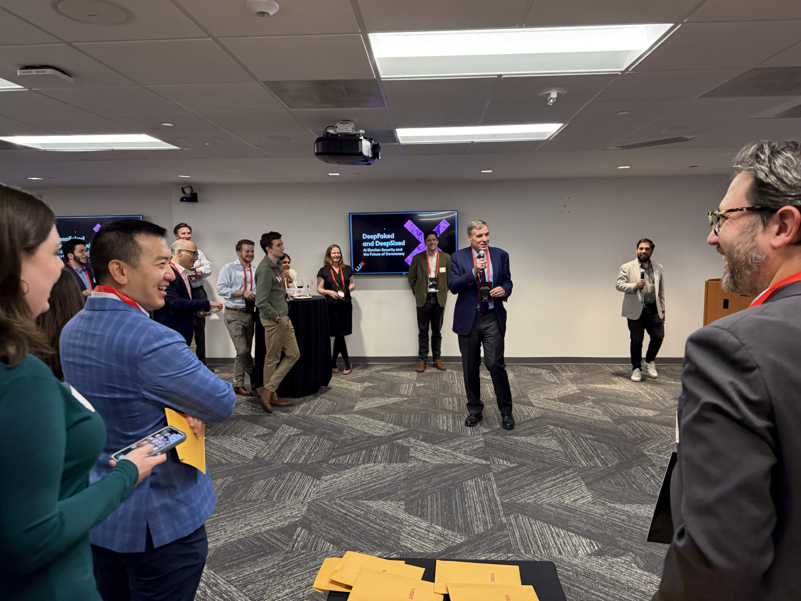 Senator Mark Warner at DeepFaked and DeepSixed this week in Washington DC. Photo by Danny Crichton.