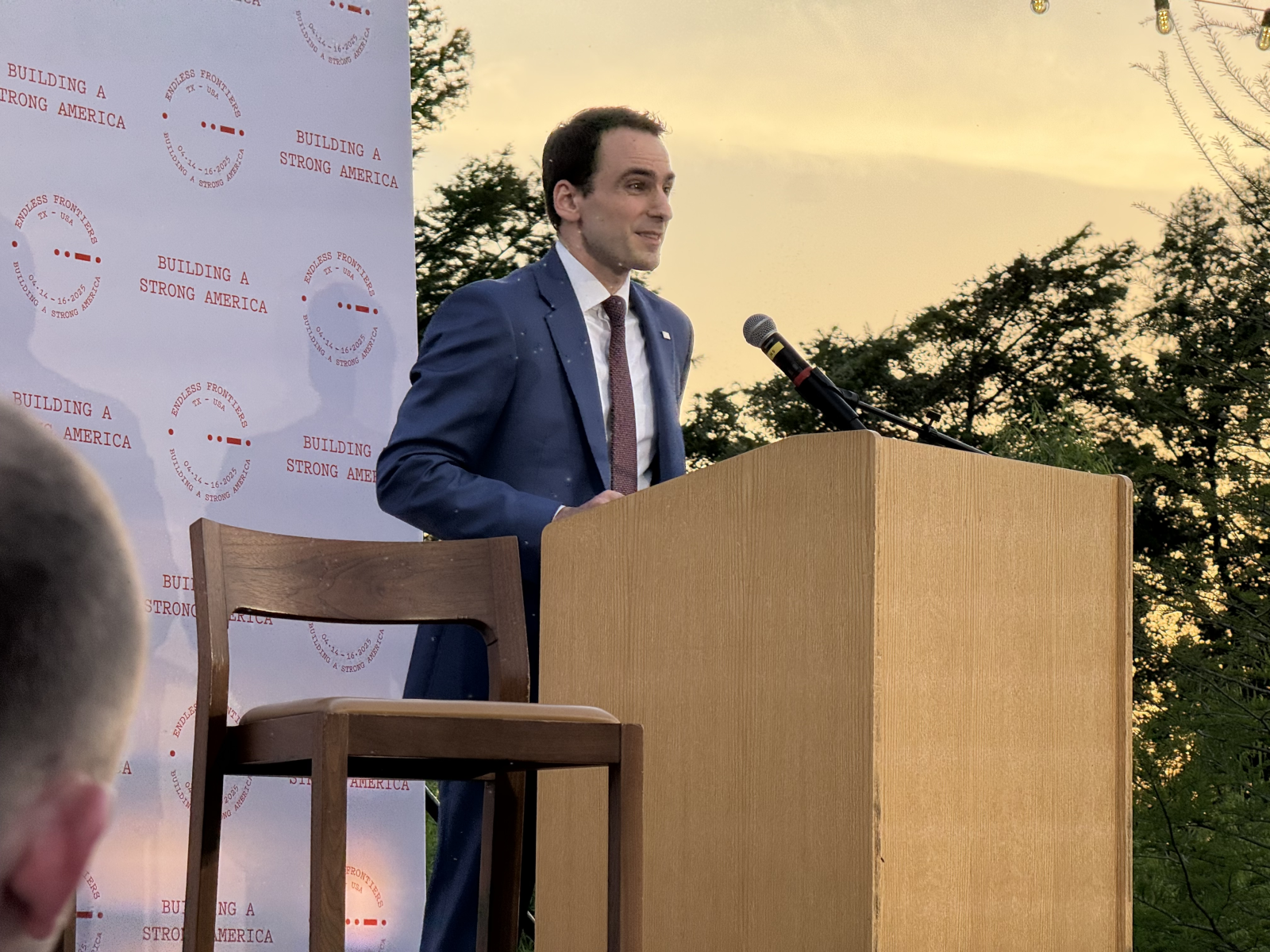 Michael Kratsios in his first public remarks as the head of the OSTP. Photo by Danny Crichton.